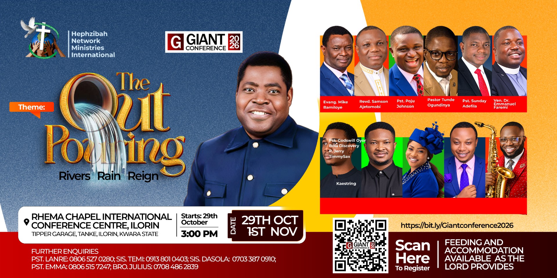 Official Giant Conference Nigeria 2026 banner for The Outpouring